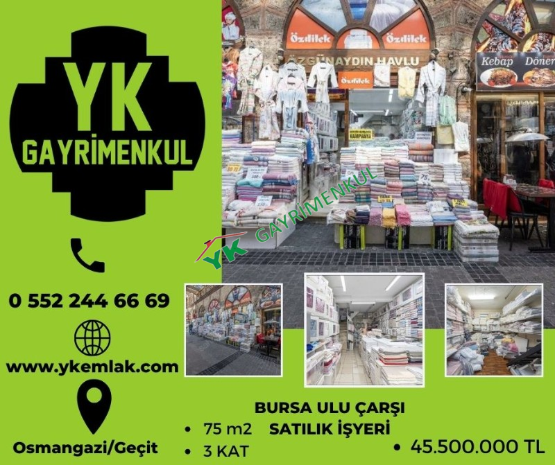 SATILIK ULU CAMİ VE KAPALI ÇARŞI KONUMUNDA İŞ YERİ
